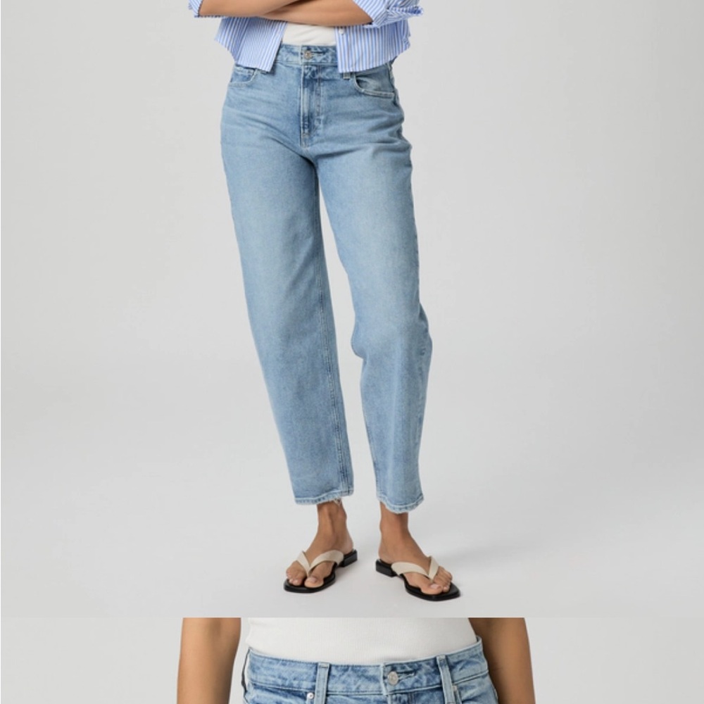 PAIGE Blue Straight Leg Jeans High-Rise Timeless Style ,like new wear just once